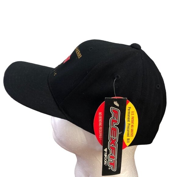 NWT Interlaken Fisheries Hat Cap Black Flexfit Precurved Bill Fishing Boat New - Picture 3 of 8